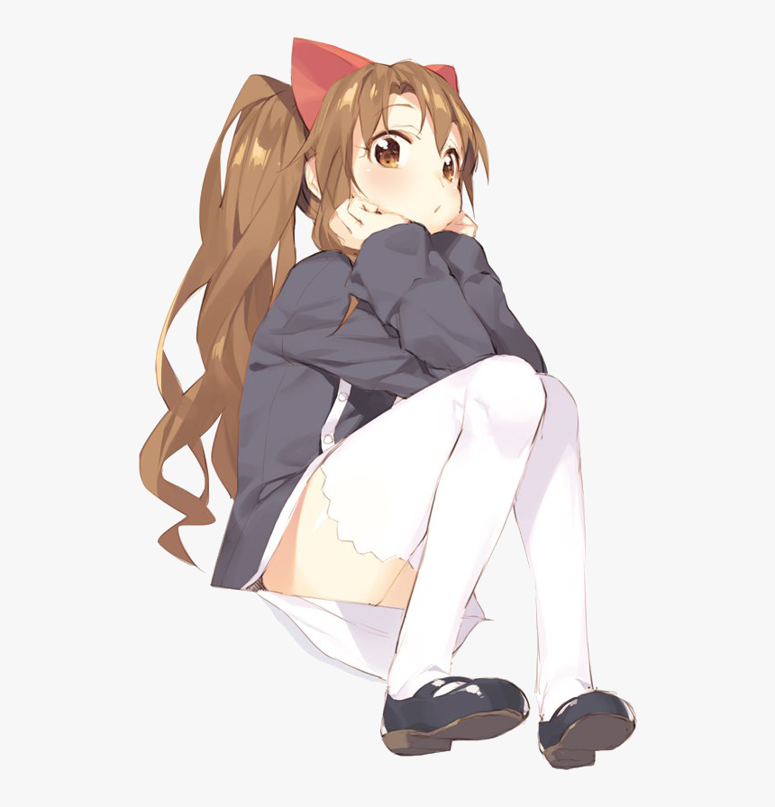 Anime Girl Sitting Png, Transparent Png, Free Download