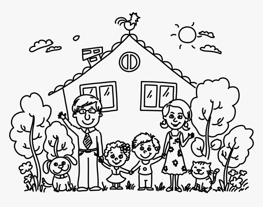 Home Family House Free Photo - Easy Ideal Family Drawing, HD Png Download, Free Download