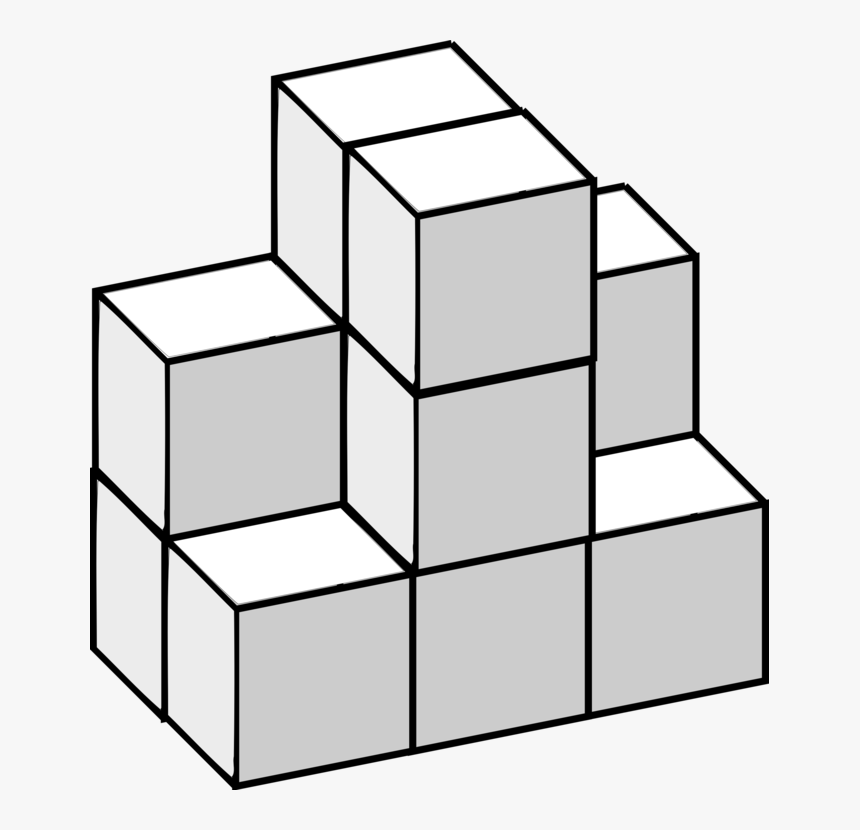 Cube Three-dimensional Space Symmetry Line Art - 3d Dimensional Rubik's Cube, HD Png Download, Free Download