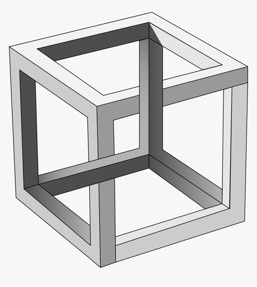 Cube, Escher, Gradient, Mc Escher, Optical Illusion - Mc Escher Impossible Cube, HD Png Download, Free Download