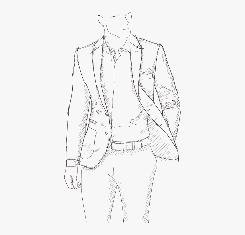 Men In Tuxedo Sketch, HD Png Download - kindpng