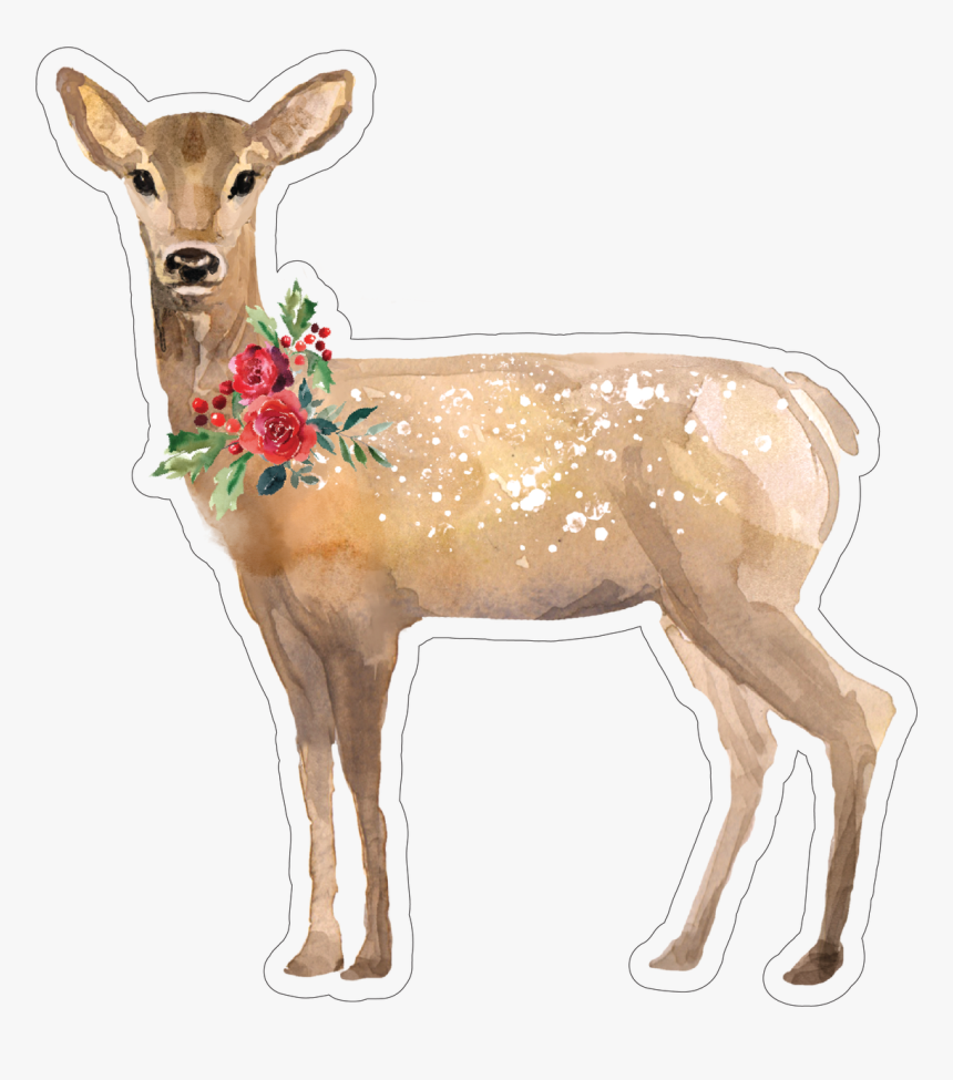 Christmas Deer Print & Cut File - Stag And Doe, HD Png Download, Free Download