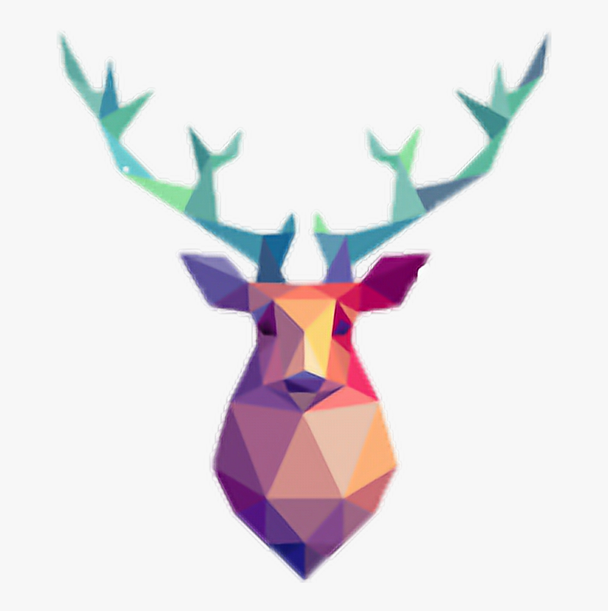 #geometric #deer #christmas - Geometric Deer Png, Transparent Png, Free Download