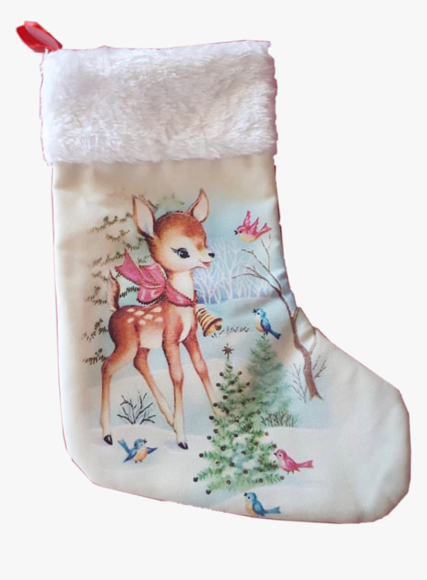 #stocking #christmas #deer #freetoedit - Christmas Stocking, HD Png Download, Free Download