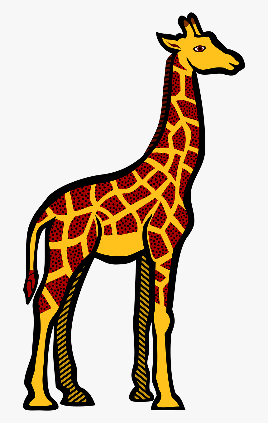 Coloured Picture Of Giraffe, HD Png Download, Free Download