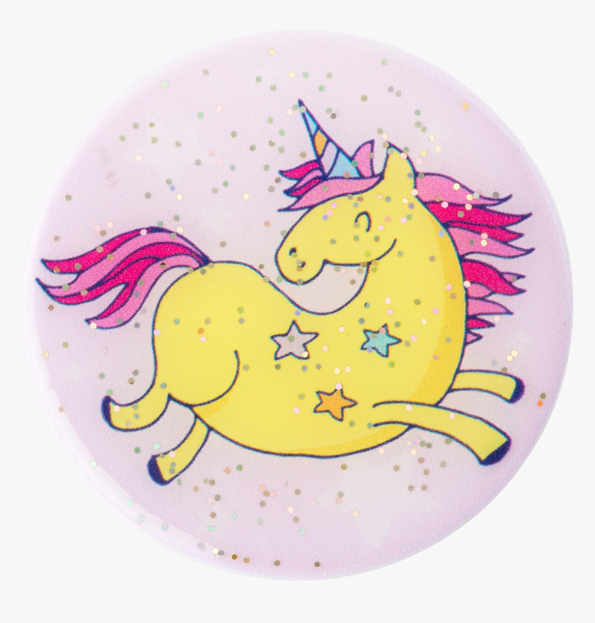 Glitter Jumping Unicorn Yellow - Circle, HD Png Download, Free Download