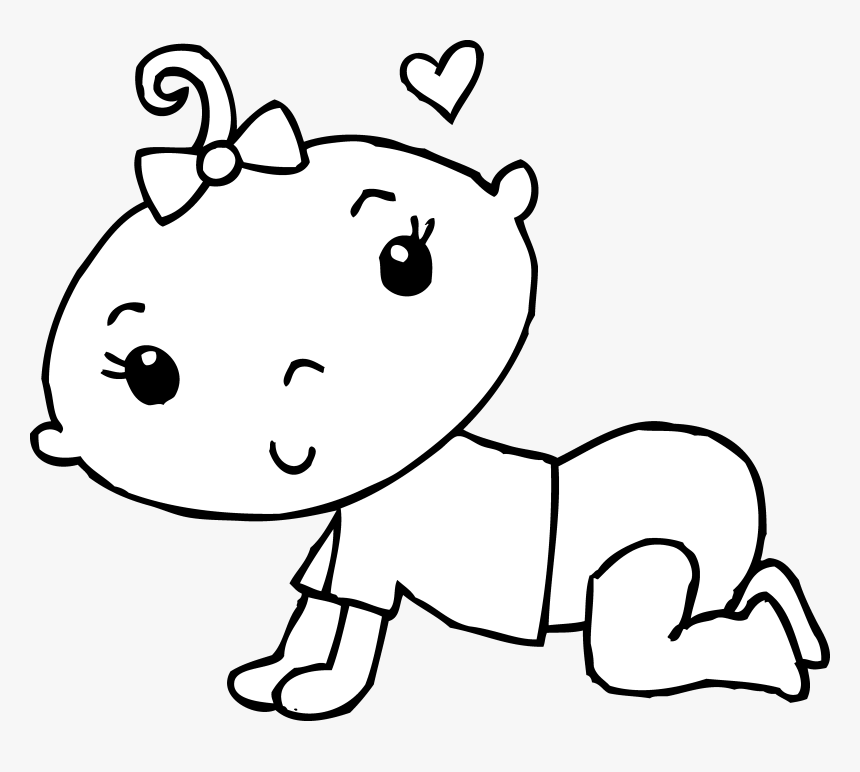 Baby Lamb Clipart - Baby Girl Clipart Black And White, HD Png Download, Free Download