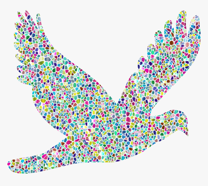 Polyprismatic Tiled Flying Dove Silhouette Clip Arts - Portable Network Graphics, HD Png Download, Free Download