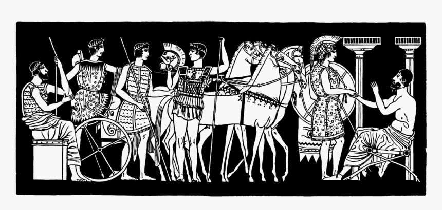 Chariot Drawing Ancient Greek - Ancient Greek Art Drawing, HD Png Download, Free Download