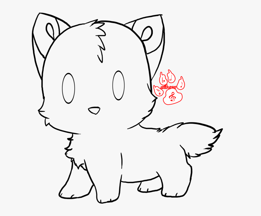 Wolf Drawing Cute - Easy Drawing Wolf Chibi, HD Png Download, Free Download