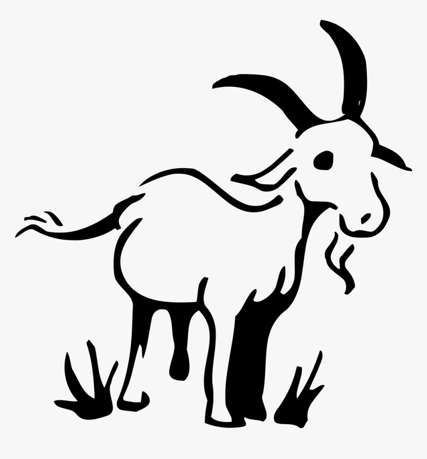 Transparent Goat Clipart Black And White - Black And White Goat Clipart, HD Png Download, Free Download