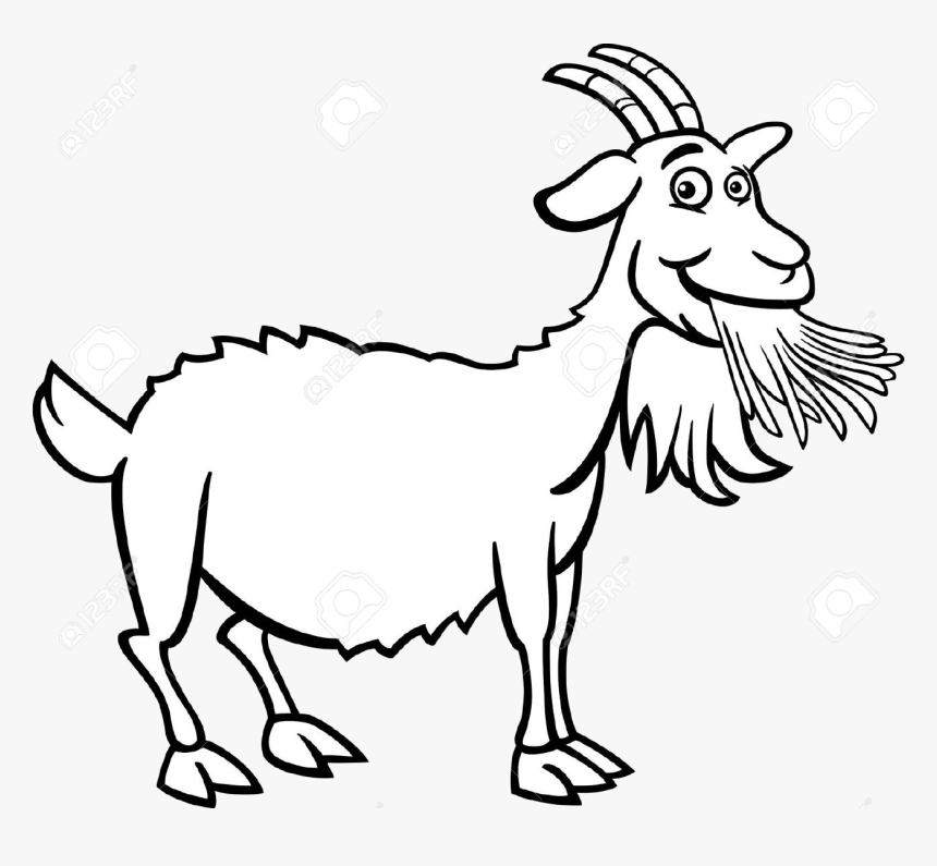 Goat Clipart Farm Animal Pencil And In Color Transparent - Goat Animals Clipart Black And White, HD Png Download, Free Download