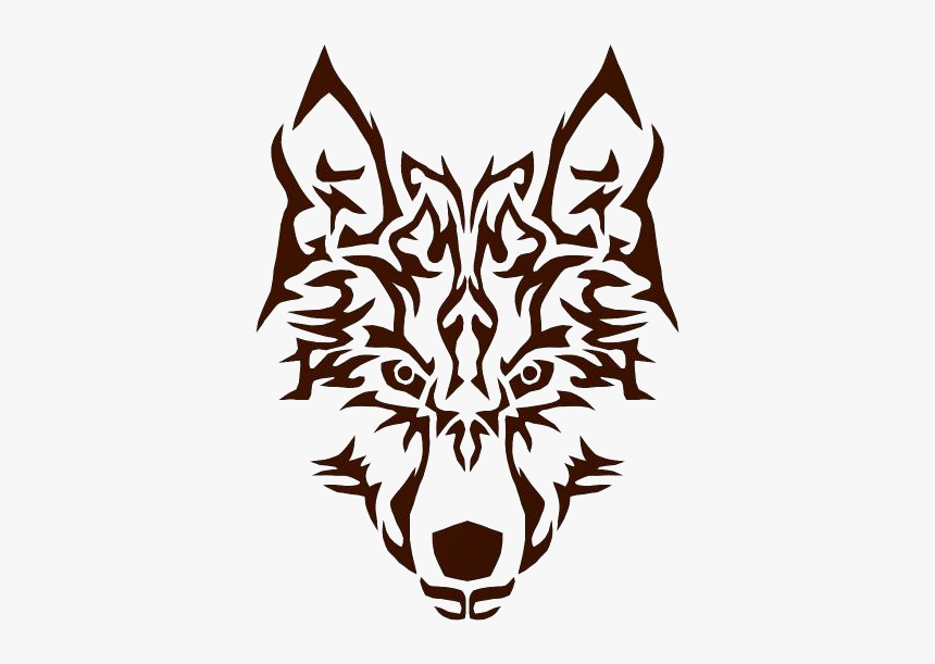 Transparent Symmetrical Tribal Wolf Drawing - Wolf Head Transparent Background, HD Png Download, Free Download
