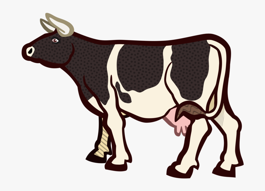 Goat Clipart Farm Animals - Cow Clipart Black And White, HD Png Download, Free Download