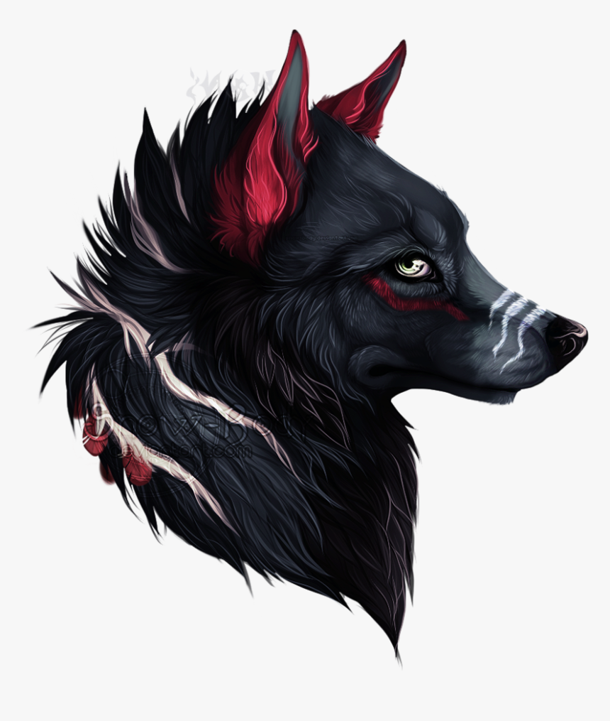 Clip Art Pictures Of Wolfs - Black And Red Wolf, HD Png Download, Free Download
