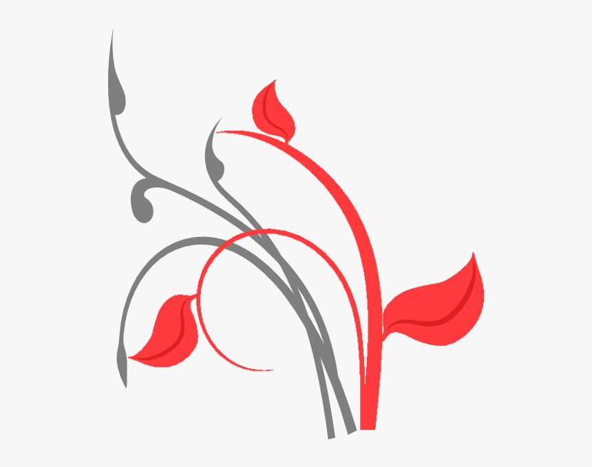 Red Branch Svg Clip Arts - Flower Vine Clip Art, HD Png Download, Free Download