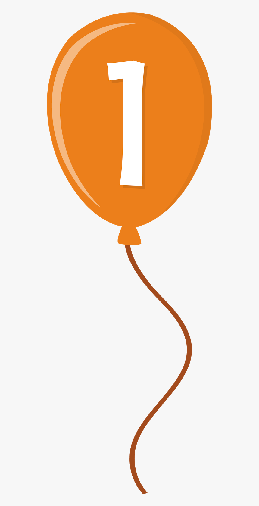 Orange Balloon Clipart - Number 1 Balloon Clipart, HD Png Download, Free Download