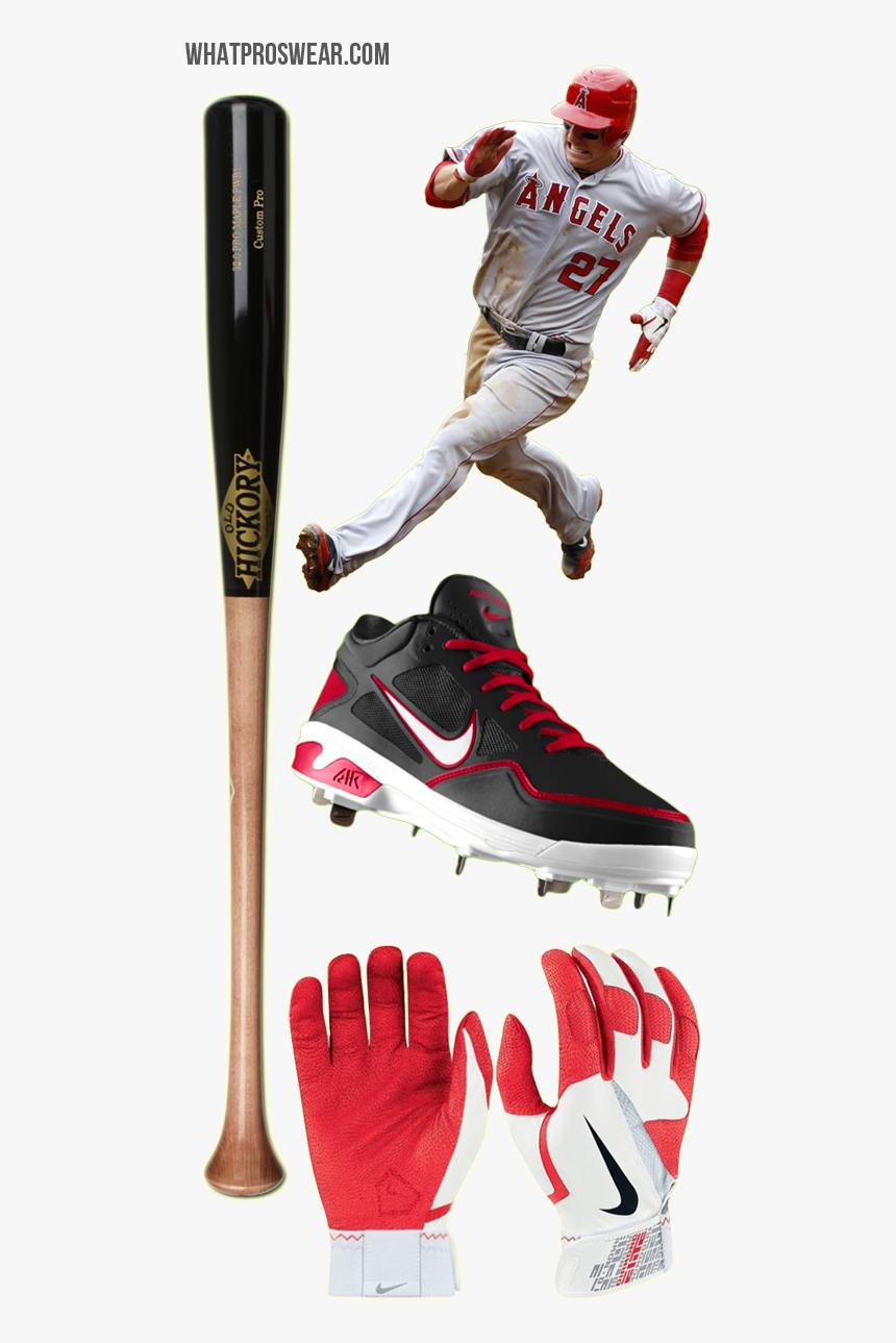 Mike Trout Bat, Mike Trout Batting Gloves, Old Hickory - Mike Trout Baseball Bag, HD Png Download, Free Download