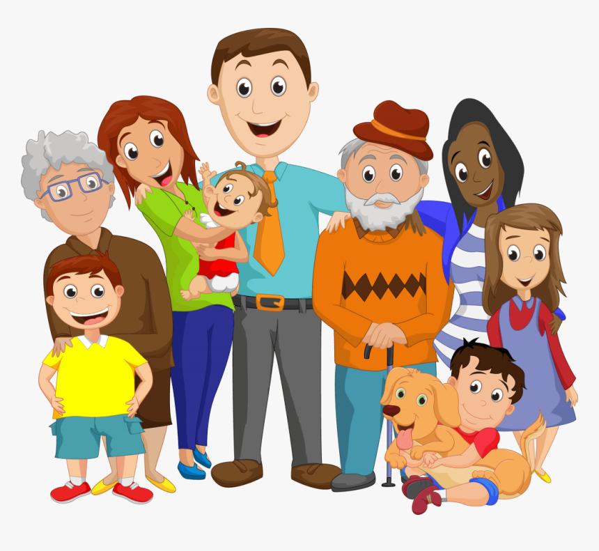 Портрет большой семьи. Большая семья. Семья мультяшные. Иллюстрации с изображением семьи.