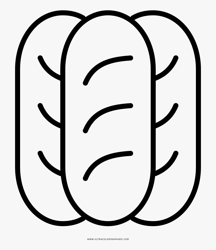 French Bread Coloring Page Clipart Png Download Pao Frances