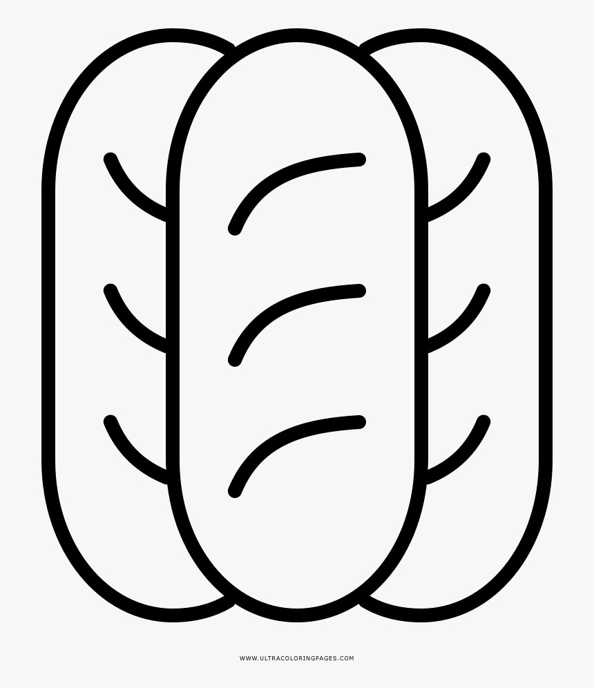 French Bread Coloring Page Clipart , Png Download - Pão Frances Para Colorir, Transparent Png, Free Download