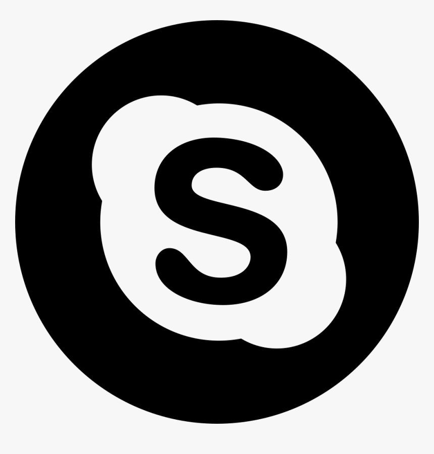 Skype - Skype Black Icon Png, Transparent Png, Free Download