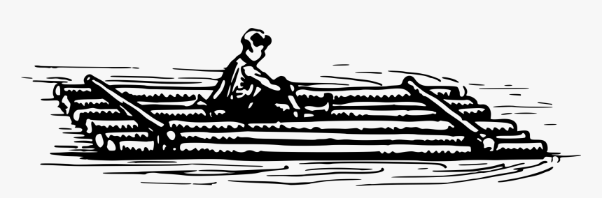 Line Art,watercraft,art - Raft Clipart Black And White, HD Png Download, Free Download