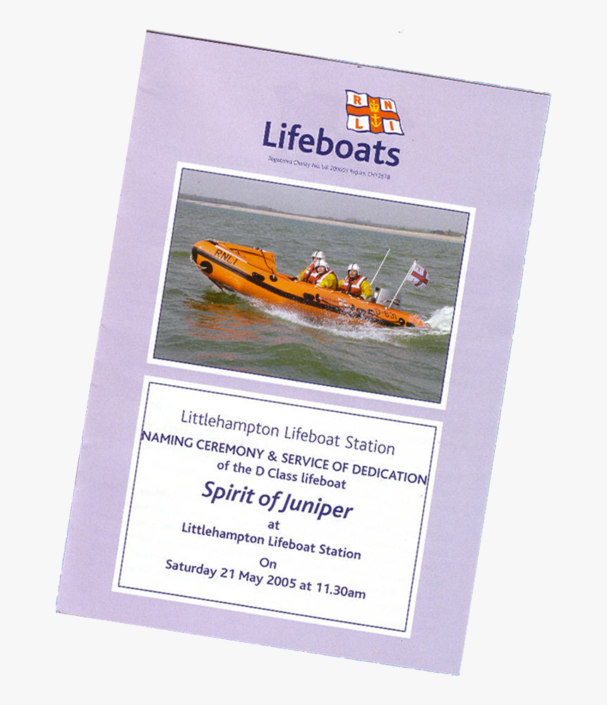 Naming Brochure For Spirit Of Juniper - Lifeboat, HD Png Download, Free Download