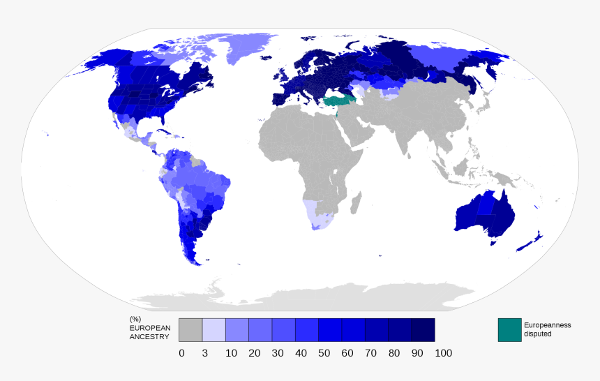 World Map Of White People, HD Png Download, Free Download