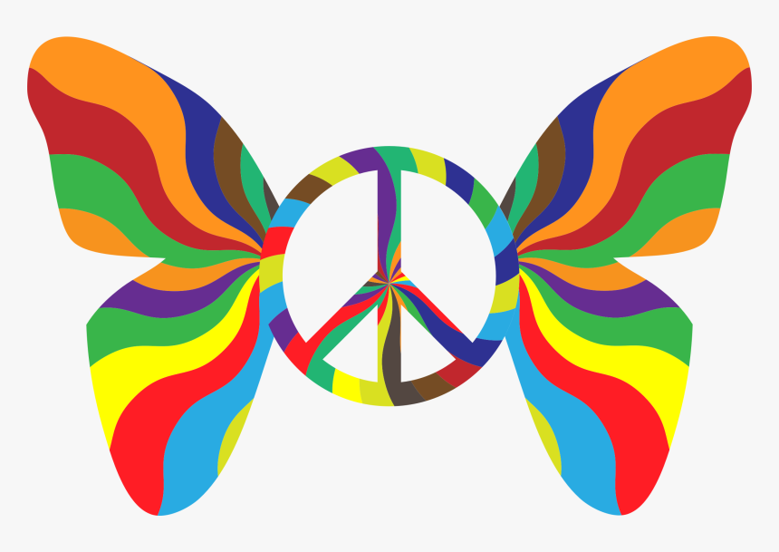 This Free Icons Png Design Of Groovy Peace Sign Butterfly - Groovy Peace Sign Clip Art, Transparent Png, Free Download