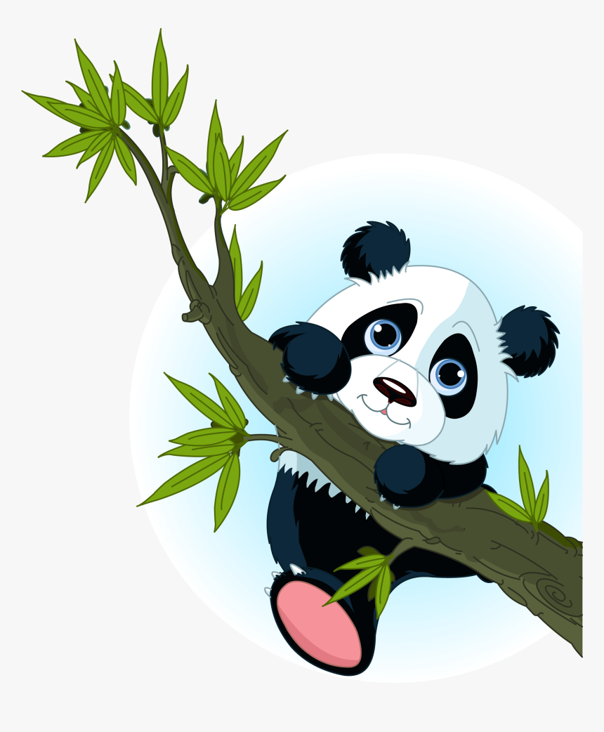 Categoriesmovie Messages, Vector Design Movie Tagsmtc - Panda Climbing Tree Cartoon, HD Png Download, Free Download