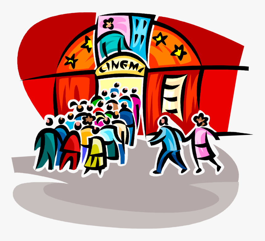 Vector Illustration Of Cinema Movie Theatre Or Theater - Go To The Cinema Clipart, HD Png Download, Free Download