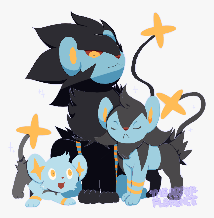 Luxray Shinx Luxio Pokemon Theartofflorence - Kawaii Shinx Luxio Luxray, HD Png Download, Free Download