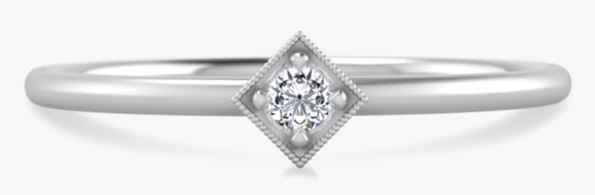Tiny Square Diamond Stacking Ring - Engagement Ring, HD Png Download, Free Download
