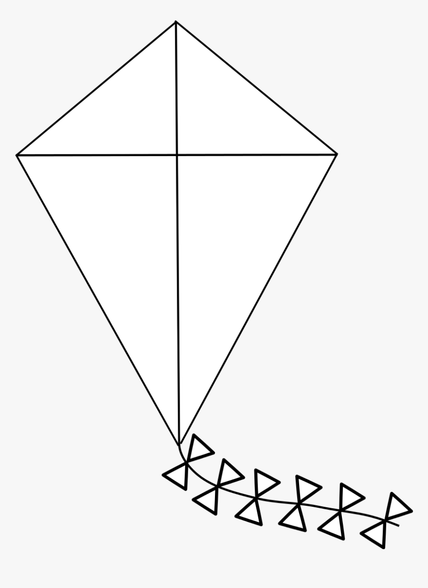 Beautiful Kite Clip Art - Outline Of A Kite, HD Png Download, Free Download