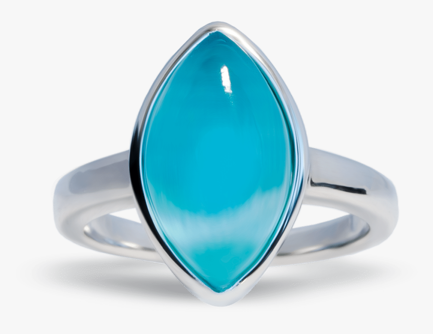 Drop Of The Ocean Blue Ring Front View - Titanium Ring, HD Png Download, Free Download