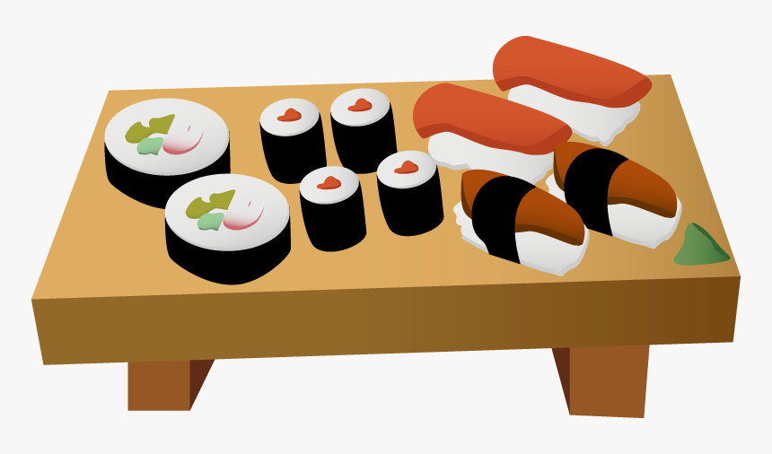 Collection Of Free Transparent - Plate Of Sushi Cartoon, HD Png Download, Free Download