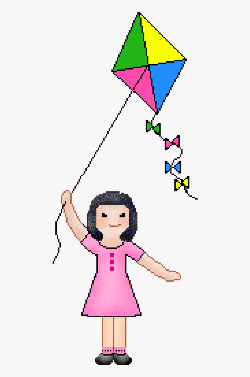 Kite Clipart Illustration - Flying A Kite Clipart, HD Png Download, Free Download