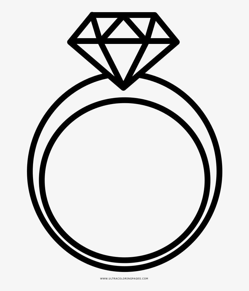 Wedding Diamond Engagement Transprent - Diamond Ring Drawing, HD Png Download, Free Download