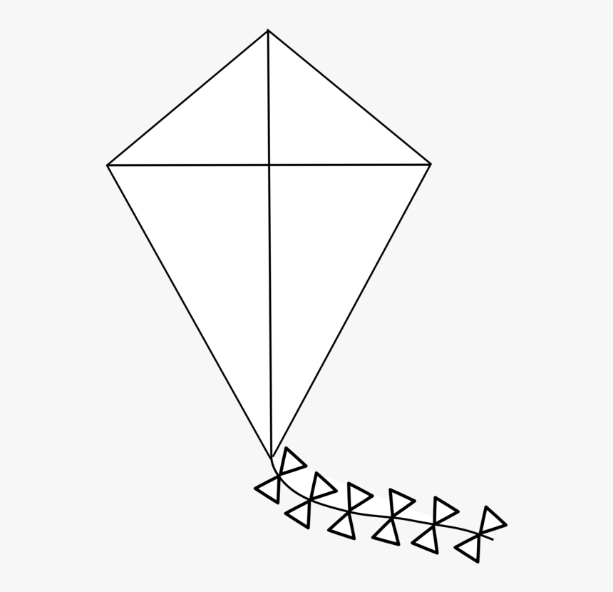 Line Art,triangle,symmetry - Outline Of A Kite, HD Png Download, Free Download