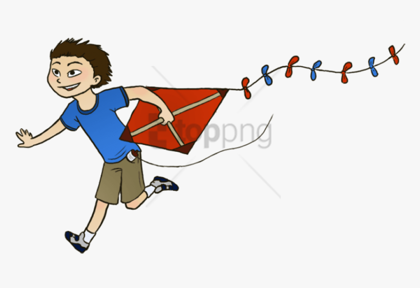 Free Png Kite Flying Day Clipart , Png Download - Boy Playing Kite Png, Transparent Png, Free Download