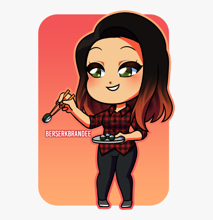 Sushi Clipart Chibi - Cute Character Eating Sushi, HD Png Download, Free Download