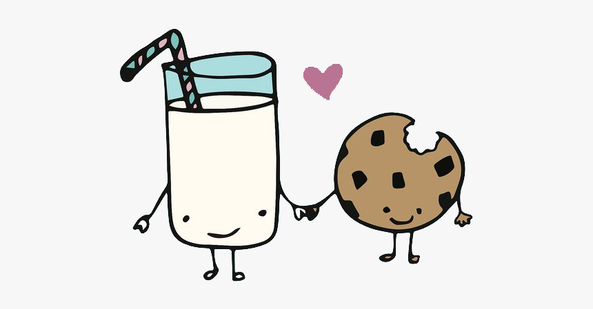 Peanut Chocolate Chip Pignolo - Cute Milk And Cookies, HD Png Download, Free Download
