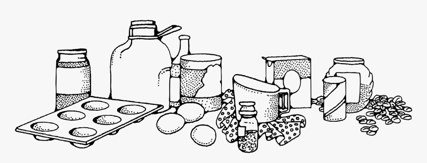 Food Clipart Milk Readytouse - Ingredients Black And White, HD Png Download, Free Download