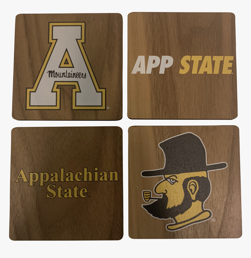 Appalachian State University Walnut Coaster Set"
 Class= - Wood, HD Png Download, Free Download