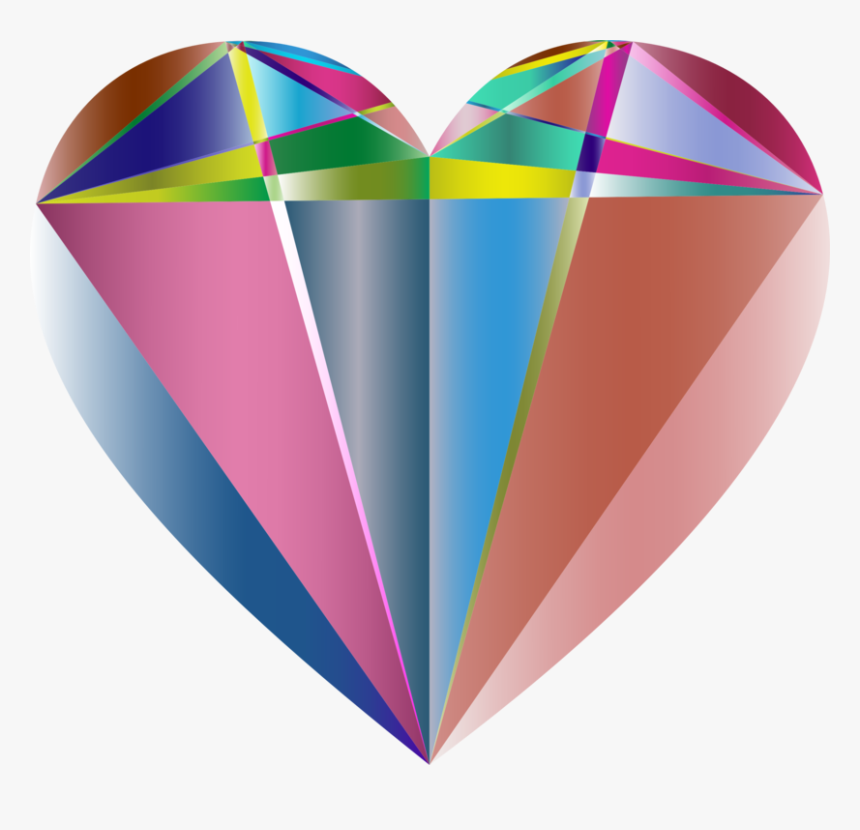 Prismatic Geometric Heart - Geometrical Shape Graphics Design, HD Png Download, Free Download