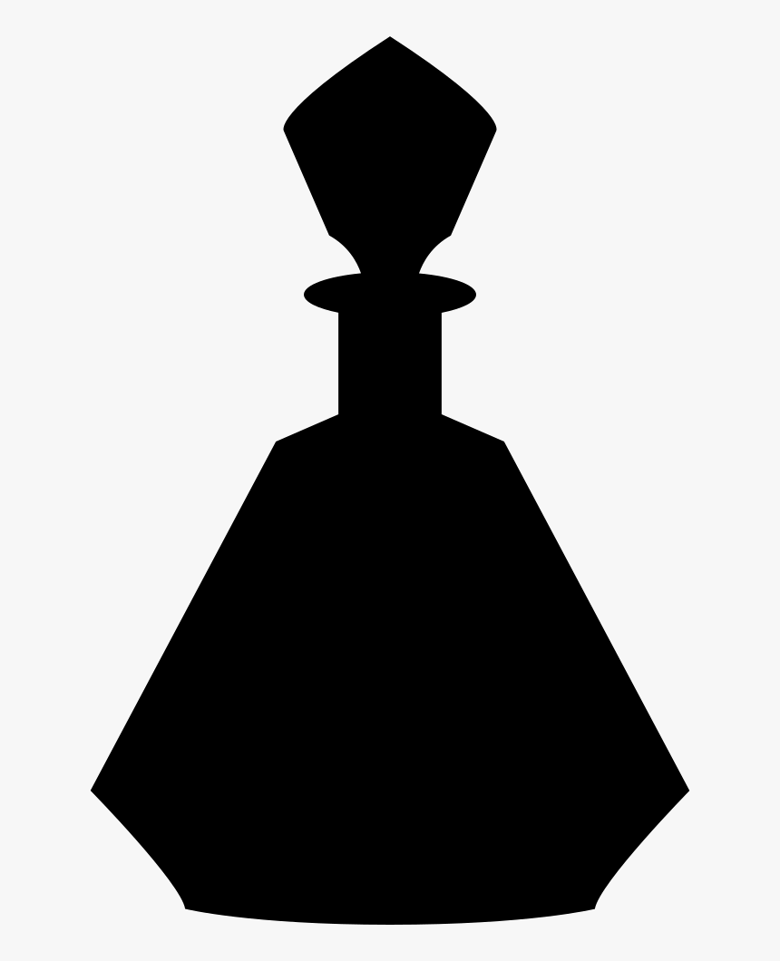 Perfume Bottle With Geometric Edges - Silhouette Perfume Bottle Outline Drawing, HD Png Download, Free Download