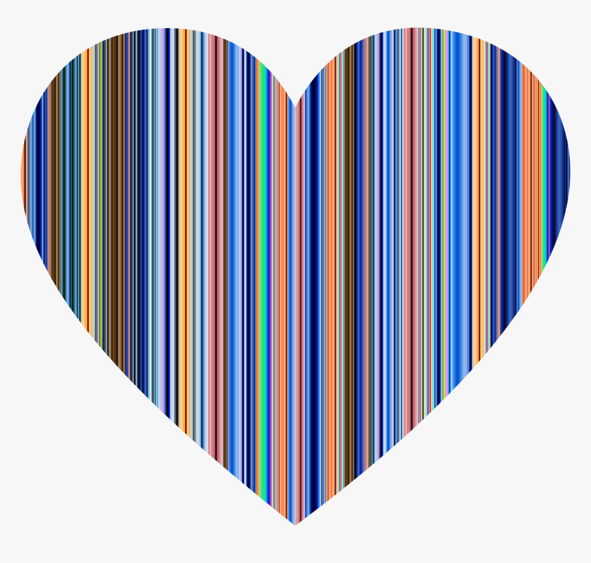 Colorful Striped Heart Big - Clip Art, HD Png Download, Free Download