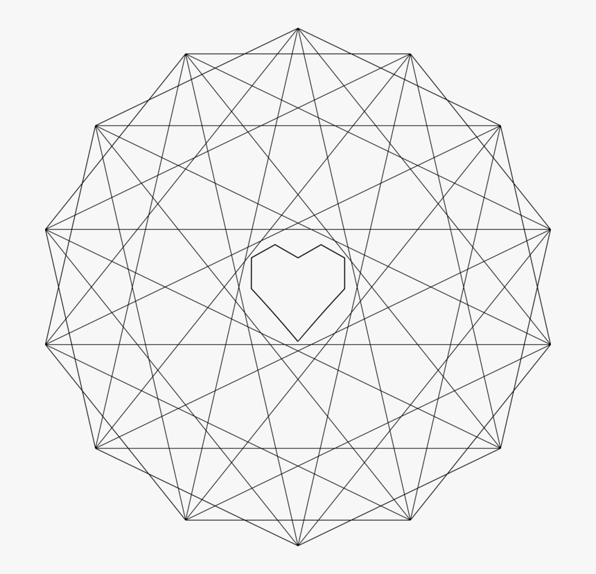 Line,symmetry,line Art - Tridecagon 13 Sided Polygon, HD Png Download, Free Download