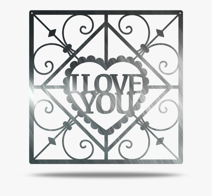 Geometric I Love You Metal Wall Art - Stained Glass Panel Quilt Design, HD Png Download, Free Download